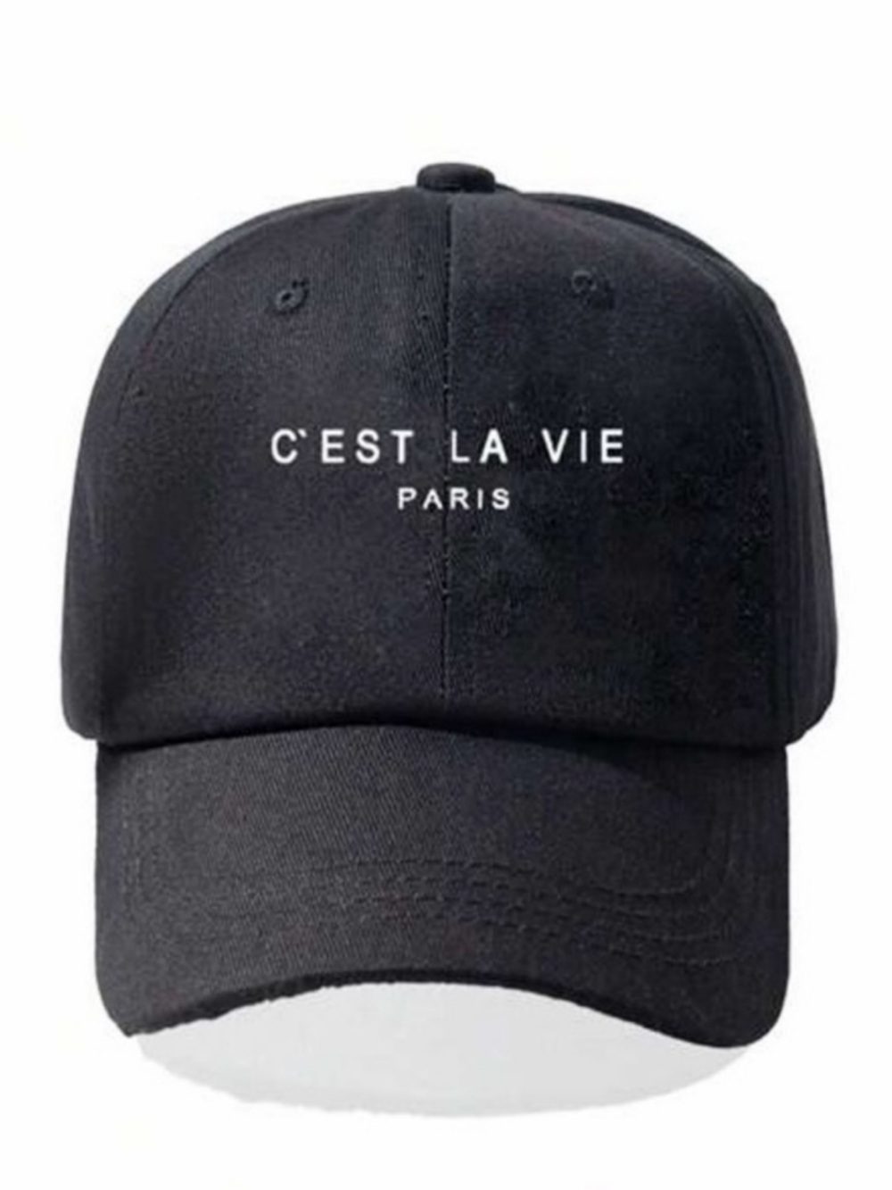 HZM C’EST LE VIE PARIS  Black Dad Hat French Girl Baseball Cap Chic NWOT